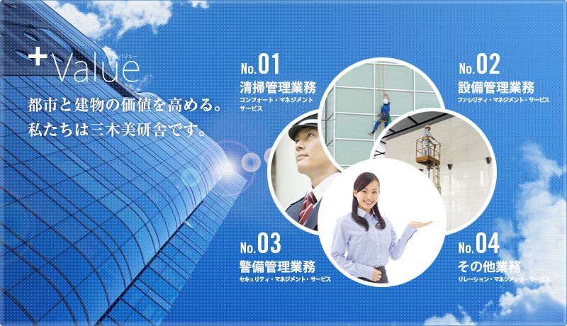 都市と建物の価値を高める。私たちは三木美研舎です。